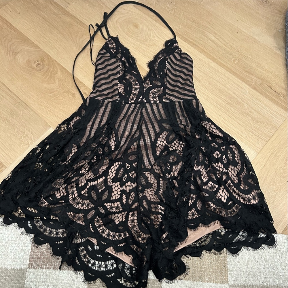 Black lace romper